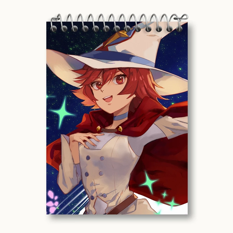 دفتر یادداشت 50 برگ خندالو مدل شاریوت انیمه جادوگران کوچک Little Witch Academia کد 22940
