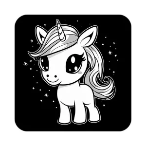 زیر لیوانی کاکتی طرح اسب تک شاخ و یونیکورن مدل mp29767