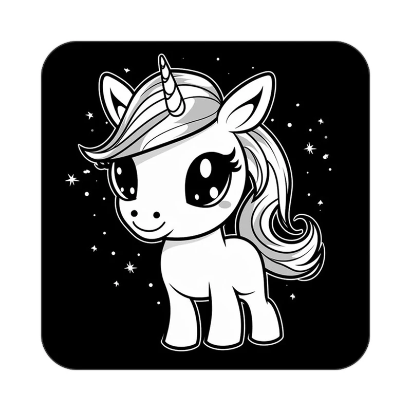 زیر لیوانی کاکتی طرح اسب تک شاخ و یونیکورن مدل mp29767