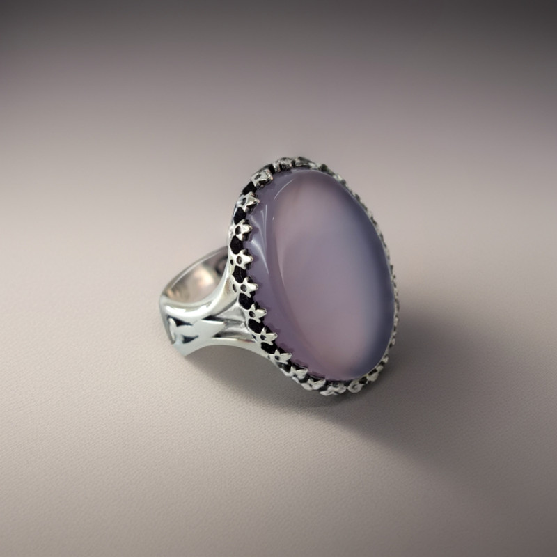 انگشتر نقره مردانه ملک زیور مدل سرنیزه عقیق سوسنی کد 361