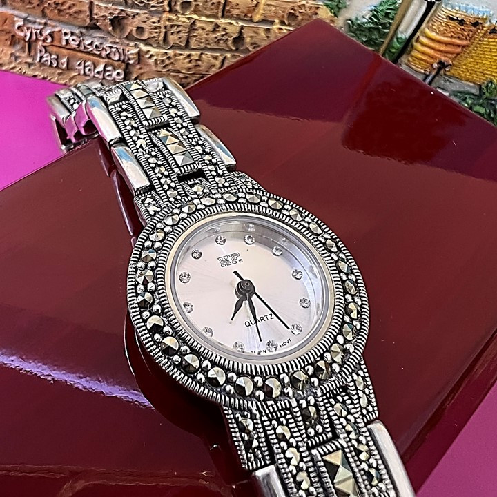 ساعت مچی عقربه ای نقره زنانه اچ اف مدل glsr-1219