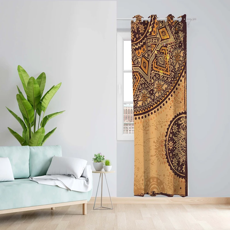 پرده طرح خورشید مدل مخمل پانچی کد 1421 z سایز 140x200 سانتی متر