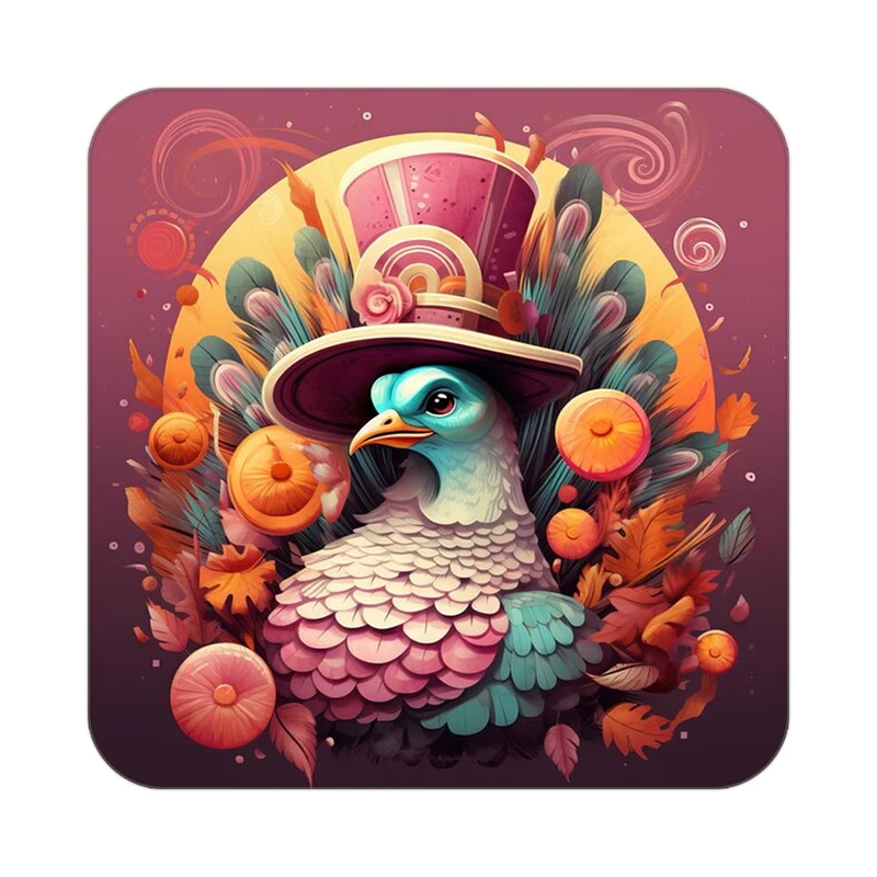 زیر لیوانی کاکتی طرح حیوانات رنگی مدل mp25696