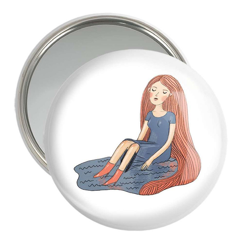 آینه جیبی خندالو مدل دختر  کد 5540