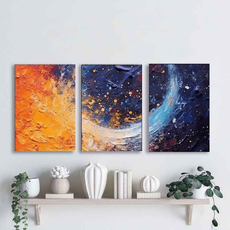 تابلو شاسی آتریسا مدل آبستره ATA019 مجموعه سه عددی