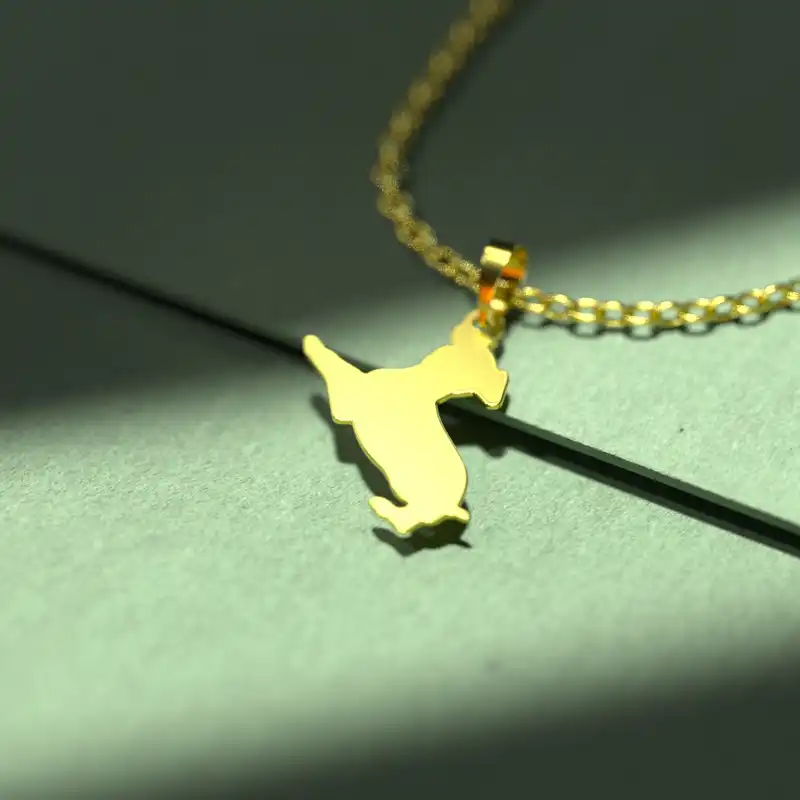 گردنبند طلا 18 عیار زنانه مدوپد مدل سگ کد J3-1-1270