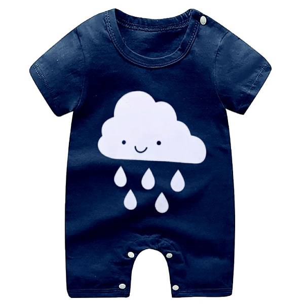 بادی آستین کوتاه نوزادی مدل ابر بارانی