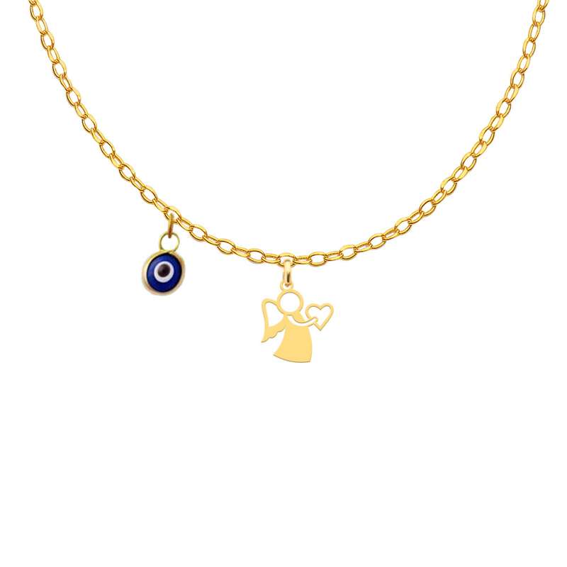 گردنبند طلا 18عیار دخترانه کرابو طرح فرشته مدل Kr11058 گردنبند طلا 18عیار دخترانه کرابو طرح فرشته مدل Kr11058