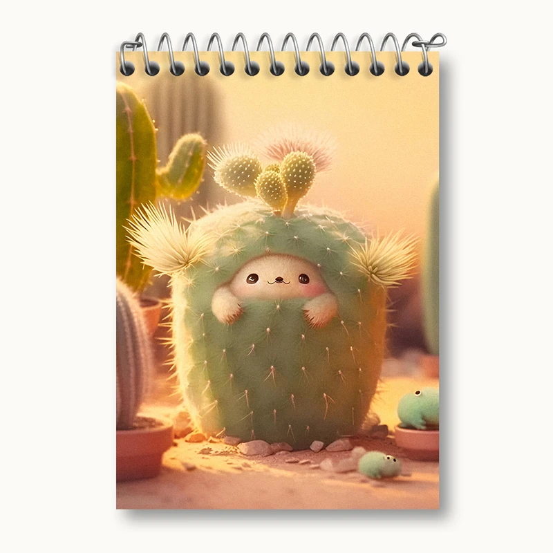 دفتر یادداشت 50 برگ خندالو طرح کاکتوس کیوت کد N4069