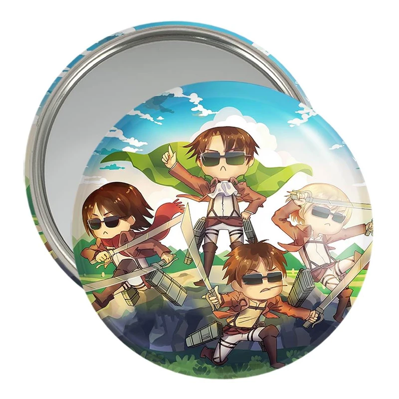 آینه جیبی خندالو مدل لیوای و ارن و میکاسا و آرمین انیمه اتک آن تایتان Attack on Titan کد 10981