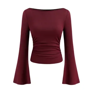 بلوز آستین بلند یقه قایقی زنانه آرمادیا مدل لانا کبریتی CH19