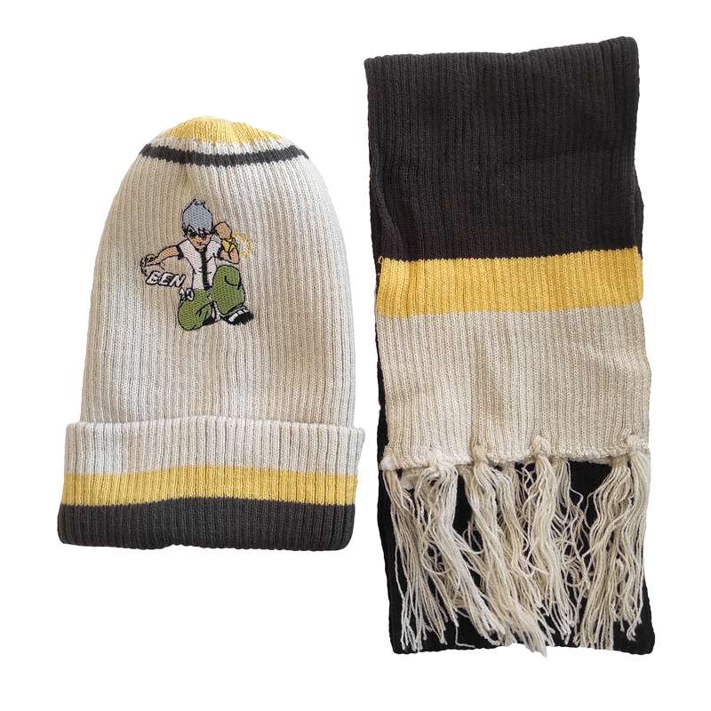 ست کلاه و شال گردن بافتنی بچگانه مدل G3K004