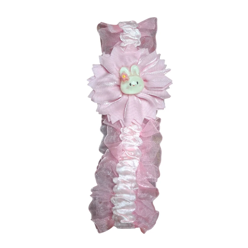 هدبند نوزادی مدل حریر ساتن طرح گل