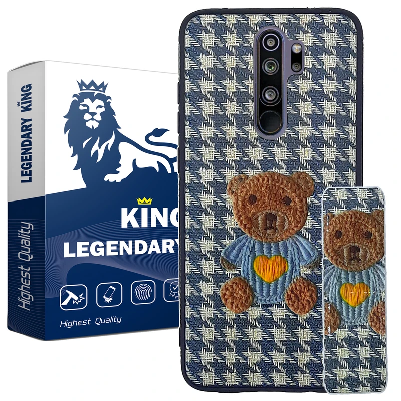  کاور لاین کینگ طرح خرس 3D مناسب برای گوشی موبایل شیائومی Redmi Note 8 Pro به همراه پایه نگهدارنده