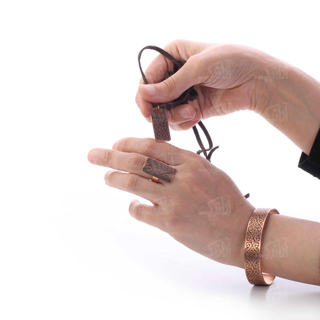ست زیورآلات دست ساز زنانه آرانیک مدل مسی حکاکی شده کد 1525000002