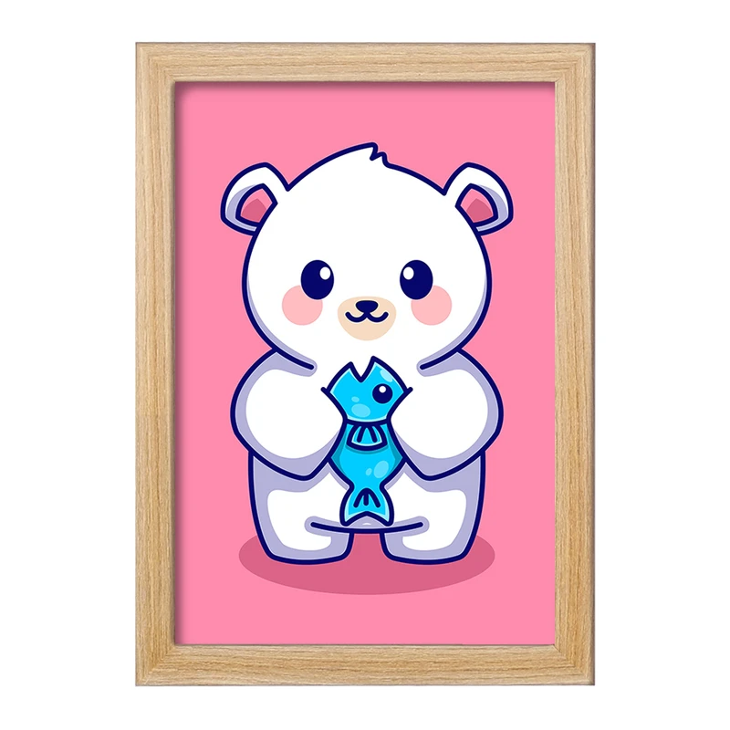 تابلو خندالو مدل حیوانات بامزه خرس قطبی کد 25410