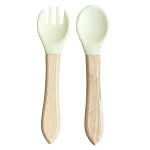 ست قاشق و چنگال کودک مدل سیلیکونی کد 10003