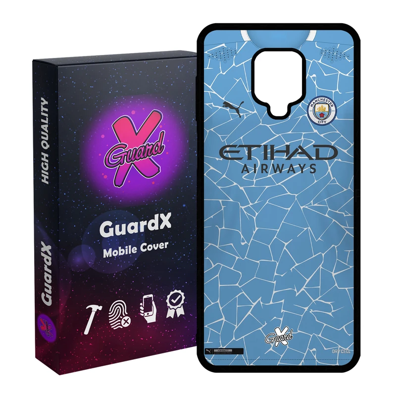 کاور گارد ایکس طرح Manchester City مدل Glass10249 مناسب برای گوشی موبایل سامسونگ Redmi Note 9S / Note 9 Pro / Note 9 Pro Max