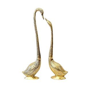 مجسمه برنجی مدل قوهای عاشق کد H-1166 مجموعه 2 عددی