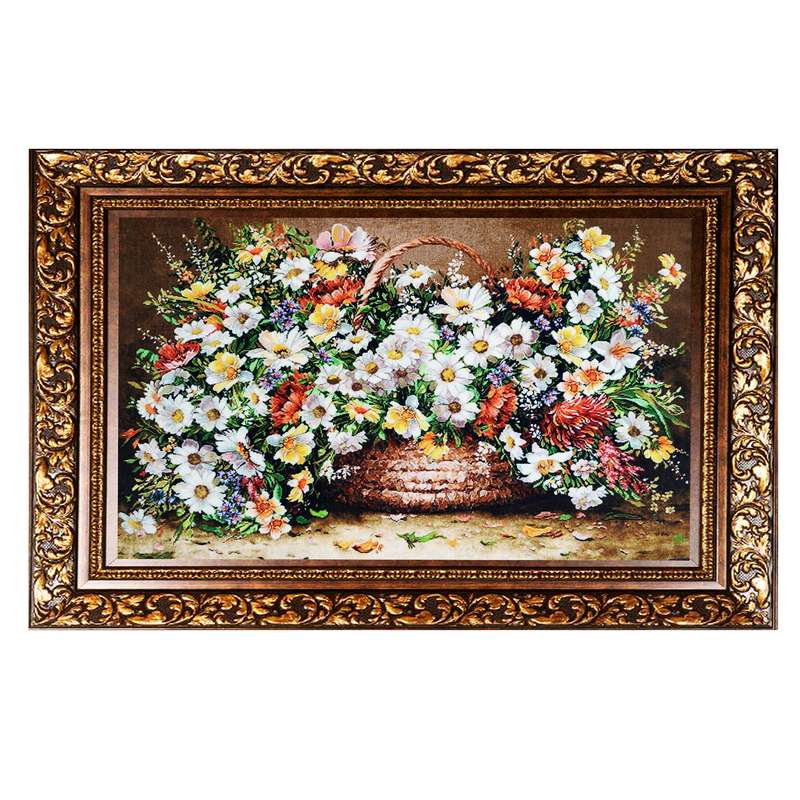 تابلو فرش ماشینی طرح گل ملیسا مدل 677