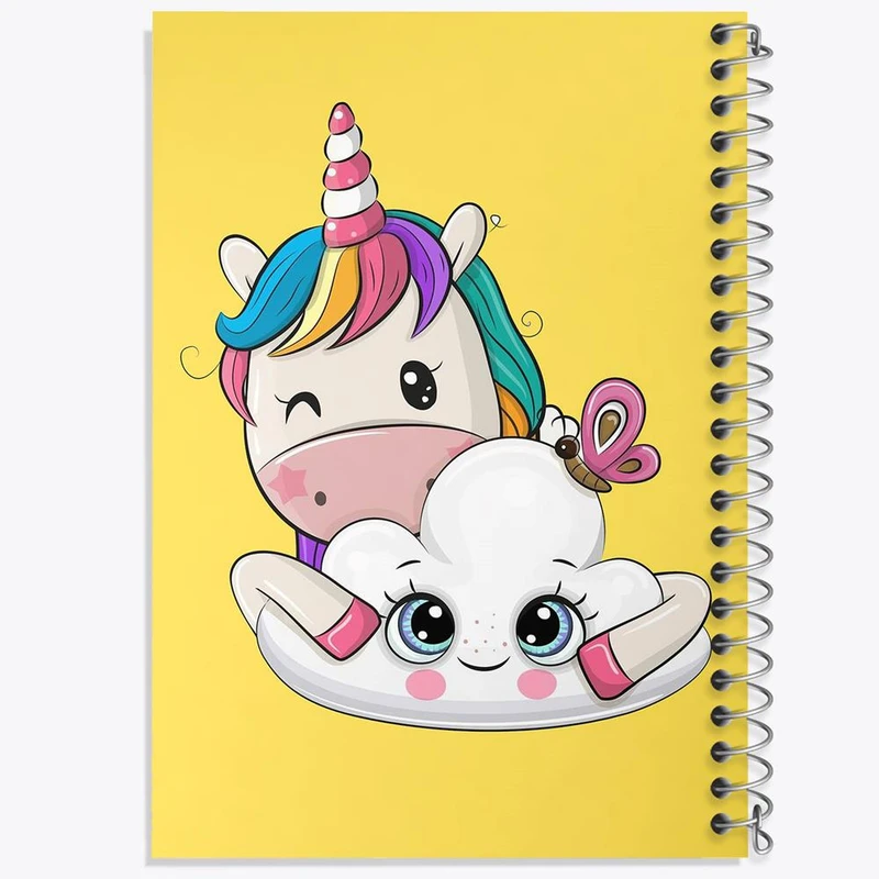 دفتر مشق 50 برگ خندالو مدل اسب تک شاخ یونیکورن کد 3842