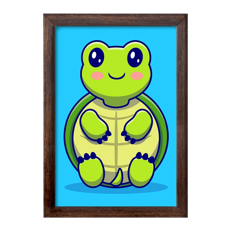 تابلو خندالو طرح  حیوانات بامزه لاکپشت کد 25425