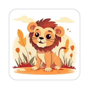 زیر لیوانی کاکتی طرح شیر مدل mp23377