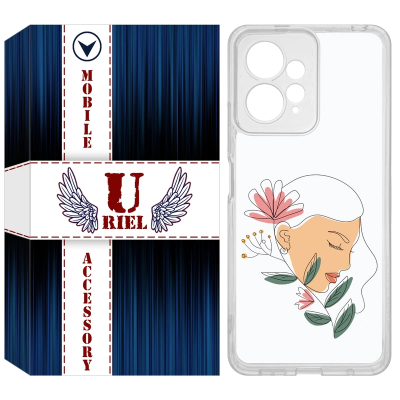 کاور یوریل مدل Clear کد 53 طرح صورت زن مناسب برای گوشی موبایل شیائومی Redmi Note 12 4G