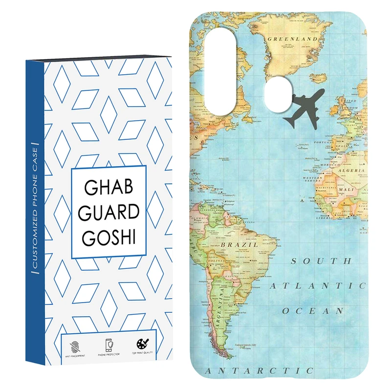 کاور قاب گارد گوشی طرح نقشه جهان کد Dimo-057 مناسب برای گوشی موبایل سامسونگ Galaxy A60 / M40