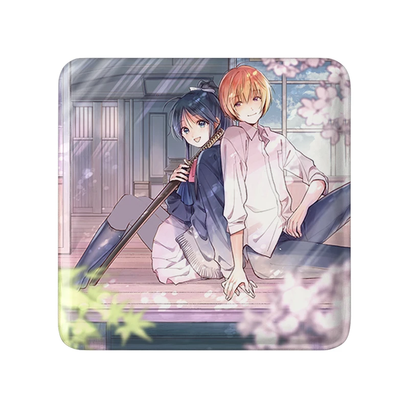 پیکسل خندالو طرح ‏کنشین و کائورو انیمه رورونی کنشین مدل مربعی کد 34909