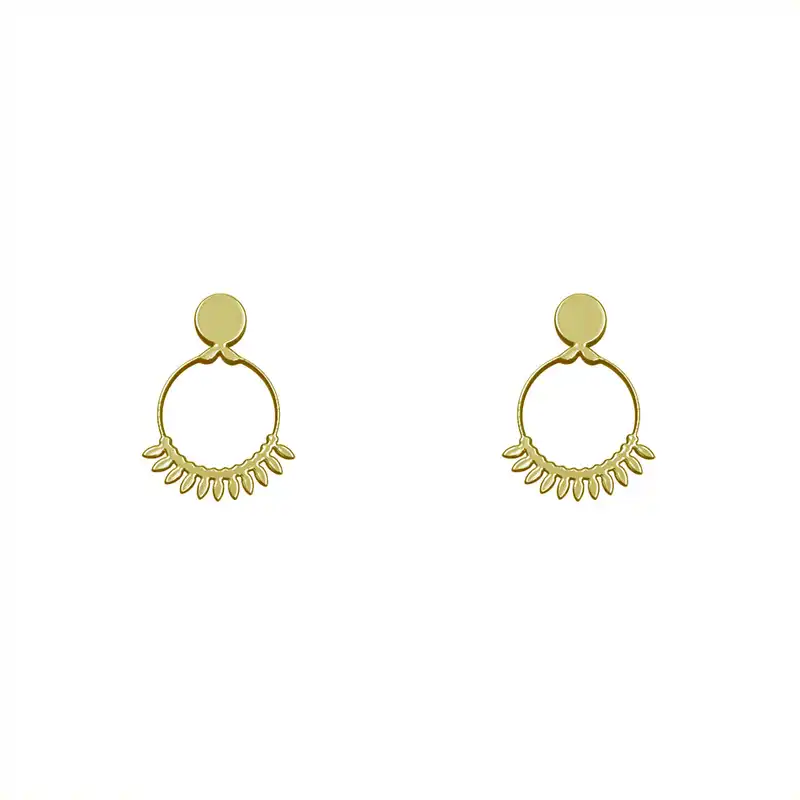 گوشواره طلا 18 عیار زنانه مدوپد مدل هندسی کد GA1-14918