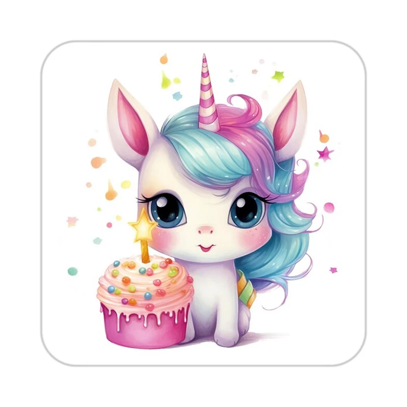 زیر لیوانی کاکتی طرح اسب تک شاخ و یونیکورن مدل mp32784