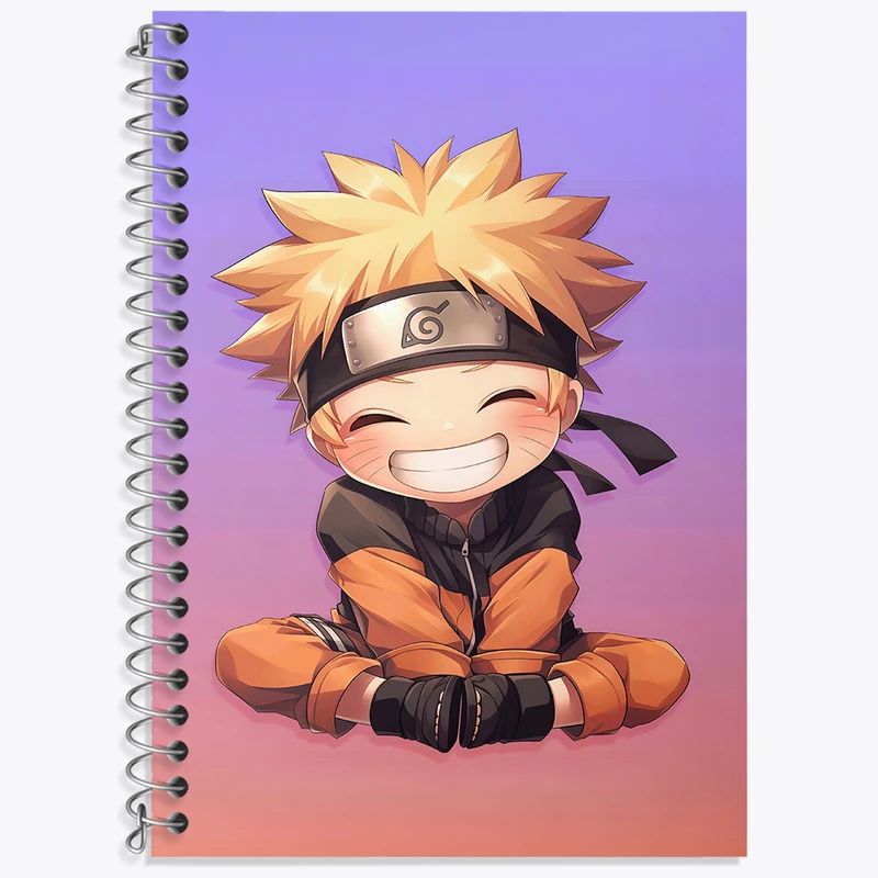 دفتر زبان 50 برگ خندالو مدل سه خط طرح انیمه ناروتو (Naruto) کد N3542