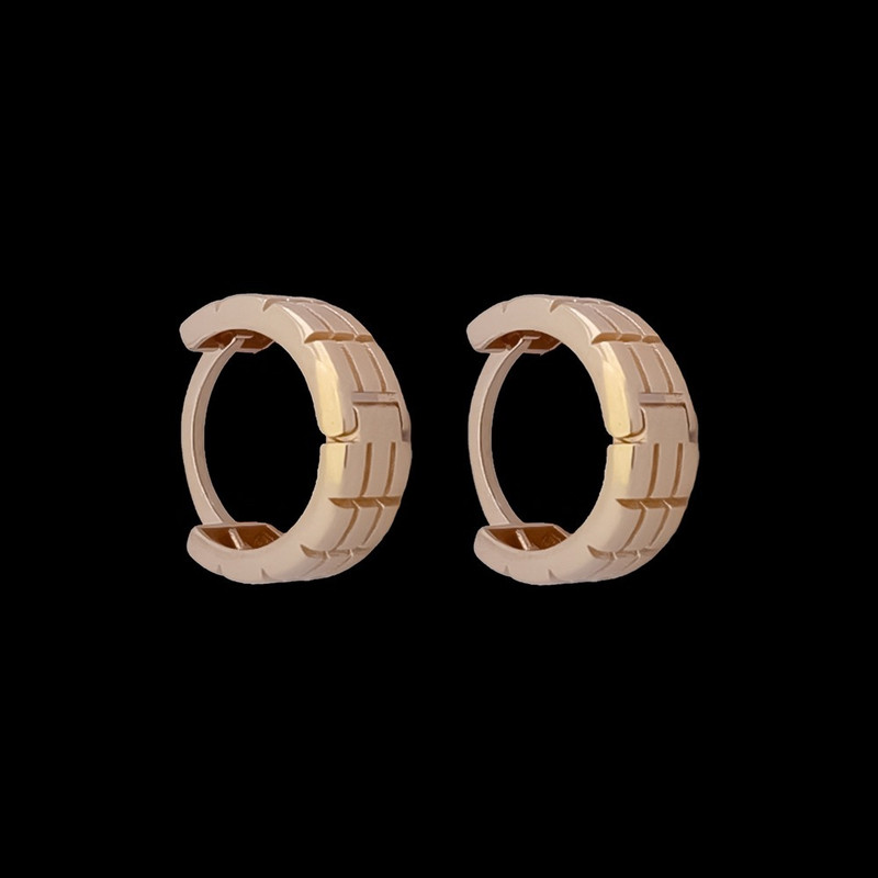 گوشواره حلقه‌ای طلا کم اجرت  18 عیار زنانه ناریا مدل آجری کد M7-2