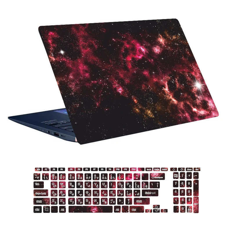 استیکر لپ تاپ توییجین و موییجین طرح Space کد 114 مناسب برای لپ تاپ 15.6 اینچ به همراه برچسب حروف فارسی کیبورد 