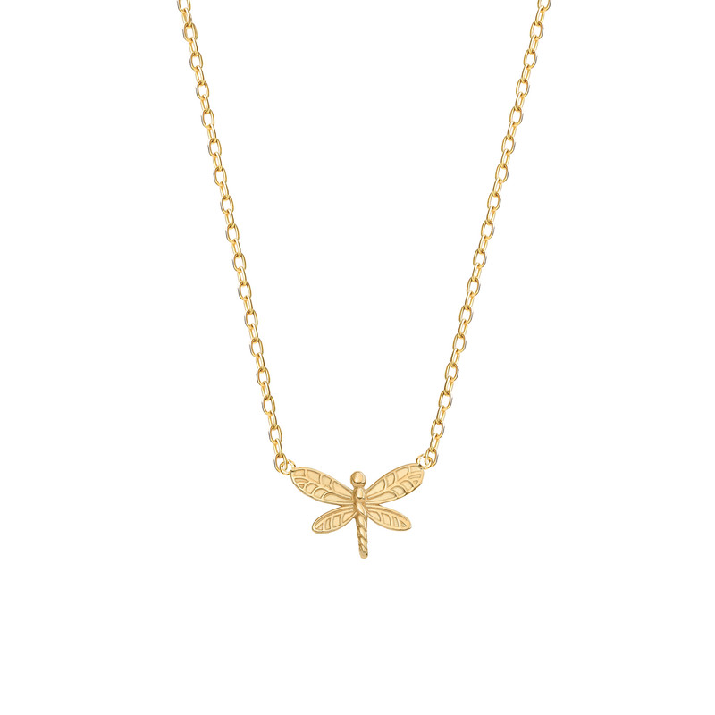 گردنبند طلا 18 عیار زنانه ماوی گالری مدل سنجاقک برجسته