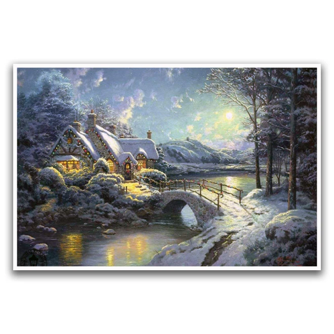 تابلو بکلیت طرح نقاشی منظره زمستانی مدل W-D1116