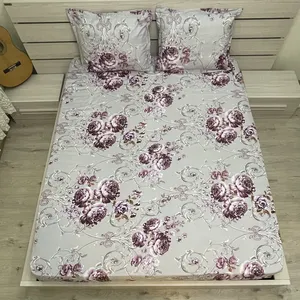 سرویس ملحفه مدل گلدار  دو نفره سه تکه