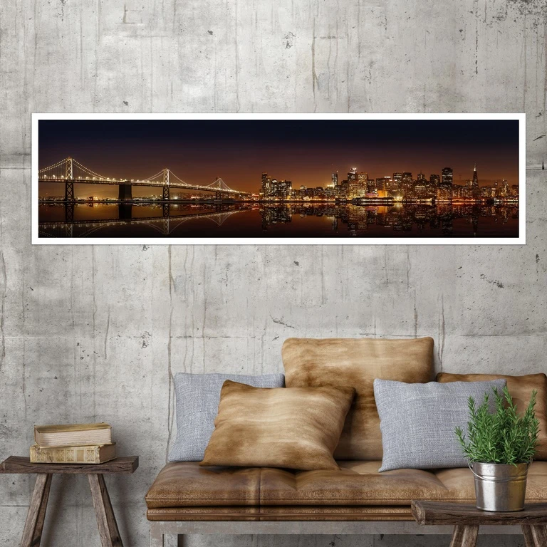 تابلو بکلیت طرح منظره شهر در شب مدل کشیده W-7497