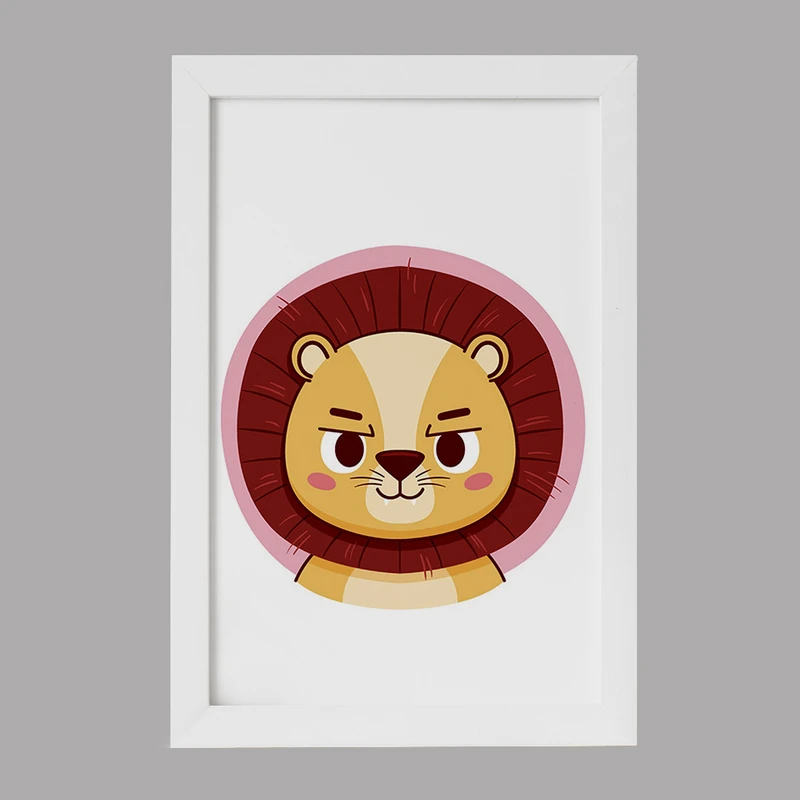 تابلو خندالو مدل شیر حیوانات بامزه کد 37138