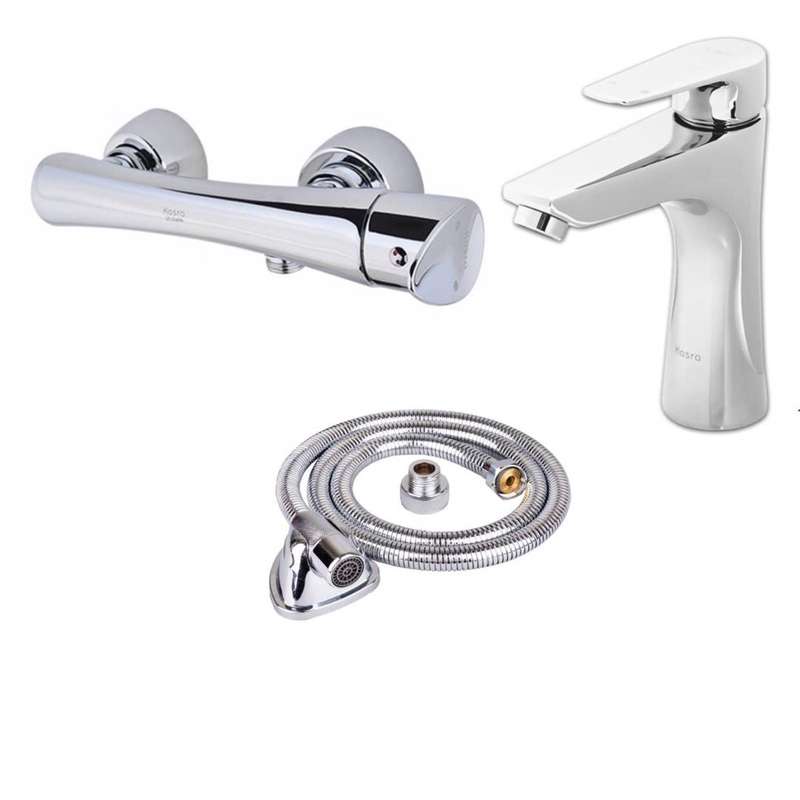 ست شیرآلات کسری مدل الیزابت مجموعه 2  عددی به همراه شلنگ توالت