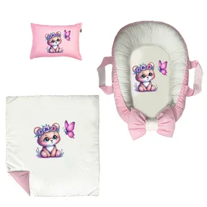 سرویس خواب 3 تکه نوزاد مدل گربه و پروانه کد DKBP37-set