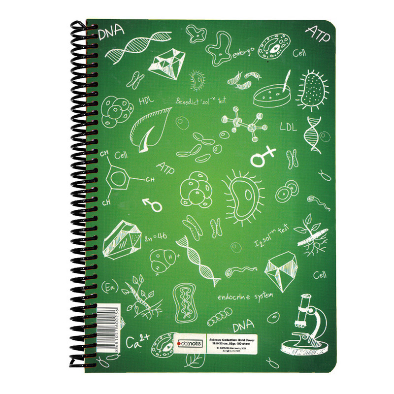 دفتر 100 برگ دات نوت طرح زیست شناسی مدل هارد کد B5