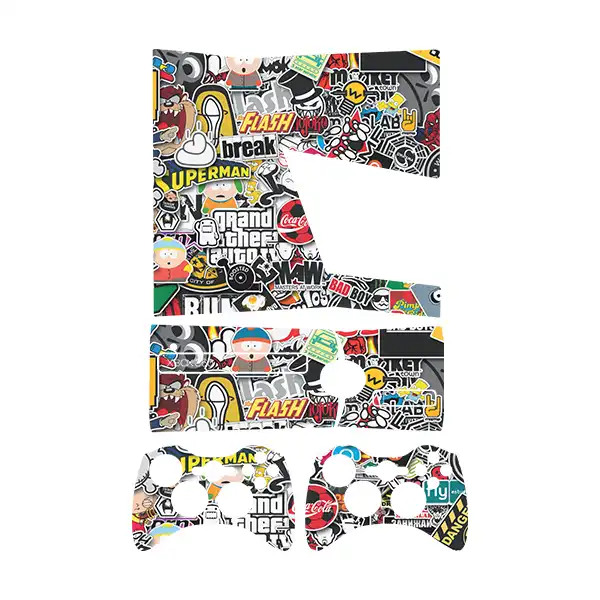 برچسب ایکس باکس 360 اسلیم توییجین وموییجین مدل Freak 04 مجموعه 4 عددی