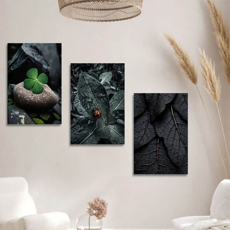 تابلو شاسی بکلیت طرح دکوری مدرن طبیعت سبز و زندگی مدل SH-1461 مجموعه 3 عددی