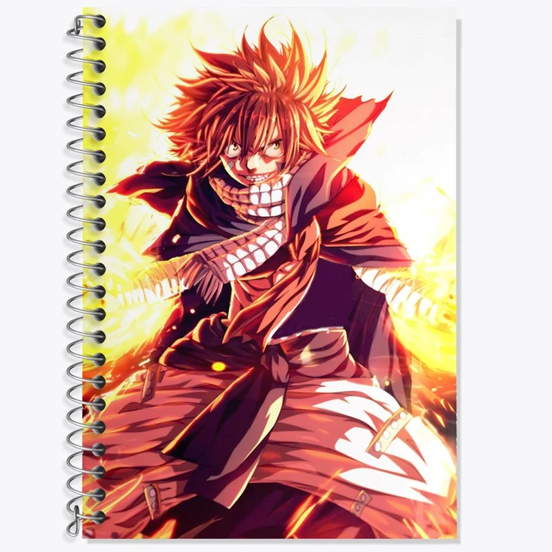 دفتر زبان 50 برگ خندالو مدل سه خط طرح ناتسو انیمه فری تیل Fairy Tail کد 16496