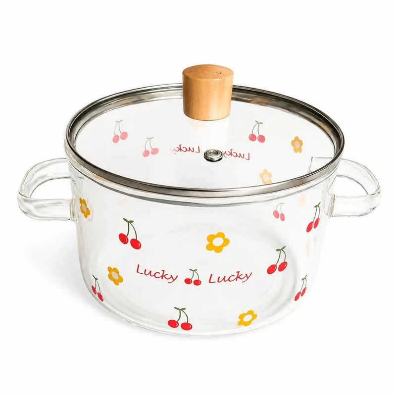 قابلمه پیرکس مدل Lucky Lucky طرح میوه و گل کد 3.5L سایز 20
