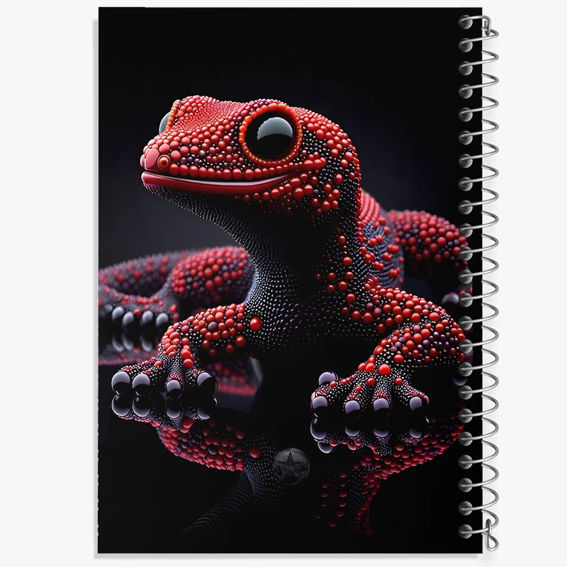 دفتر ژورنال نویسی 50 برگ خندالو مدل نقطه ای طرح مارمولک بامزه کد F8168