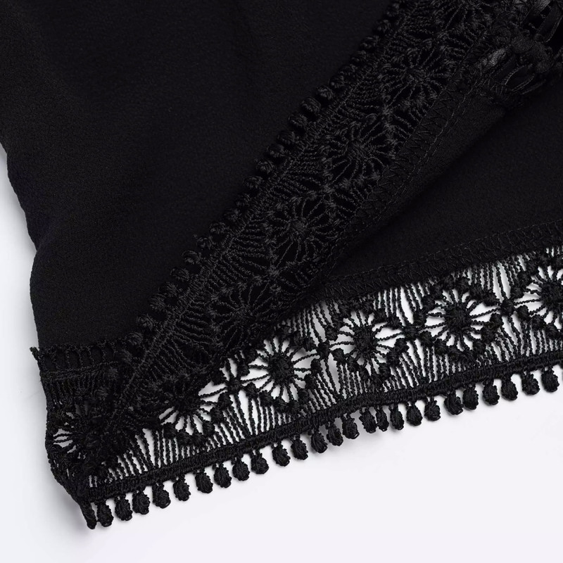 بلوز آستین کوتاه زنانه مدل پولک دوزی کد 292936 رنگ مشکی