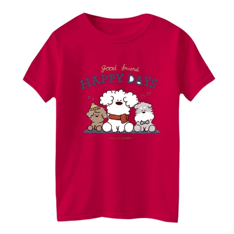 تی شرت آستین کوتاه بچگانه مدل سگ های خوشحال